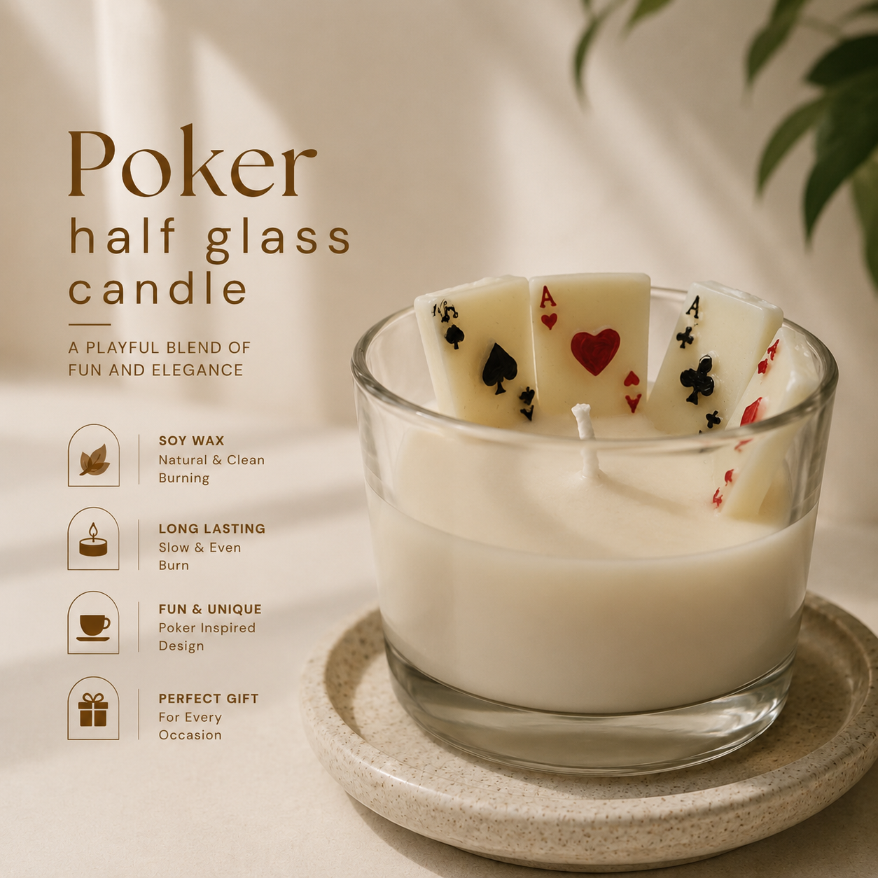 Poker Half Glass Candle image 3