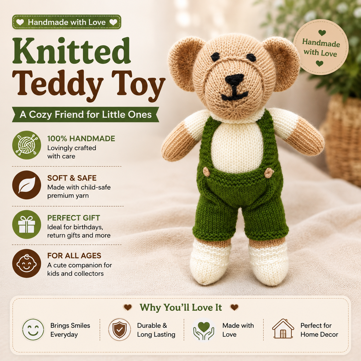 Knitted Teddy Toy image 2