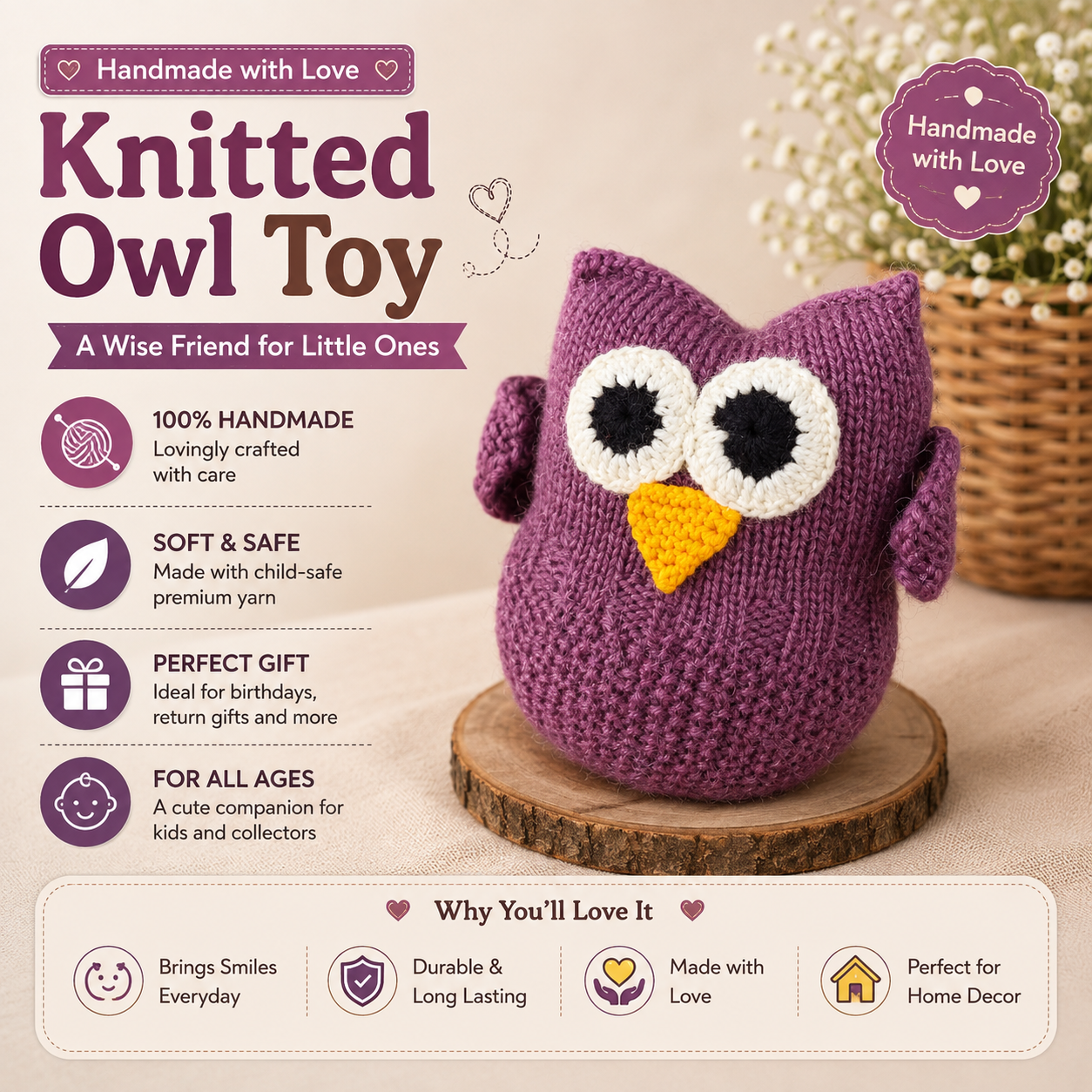 Knitted Owl Toy image 2