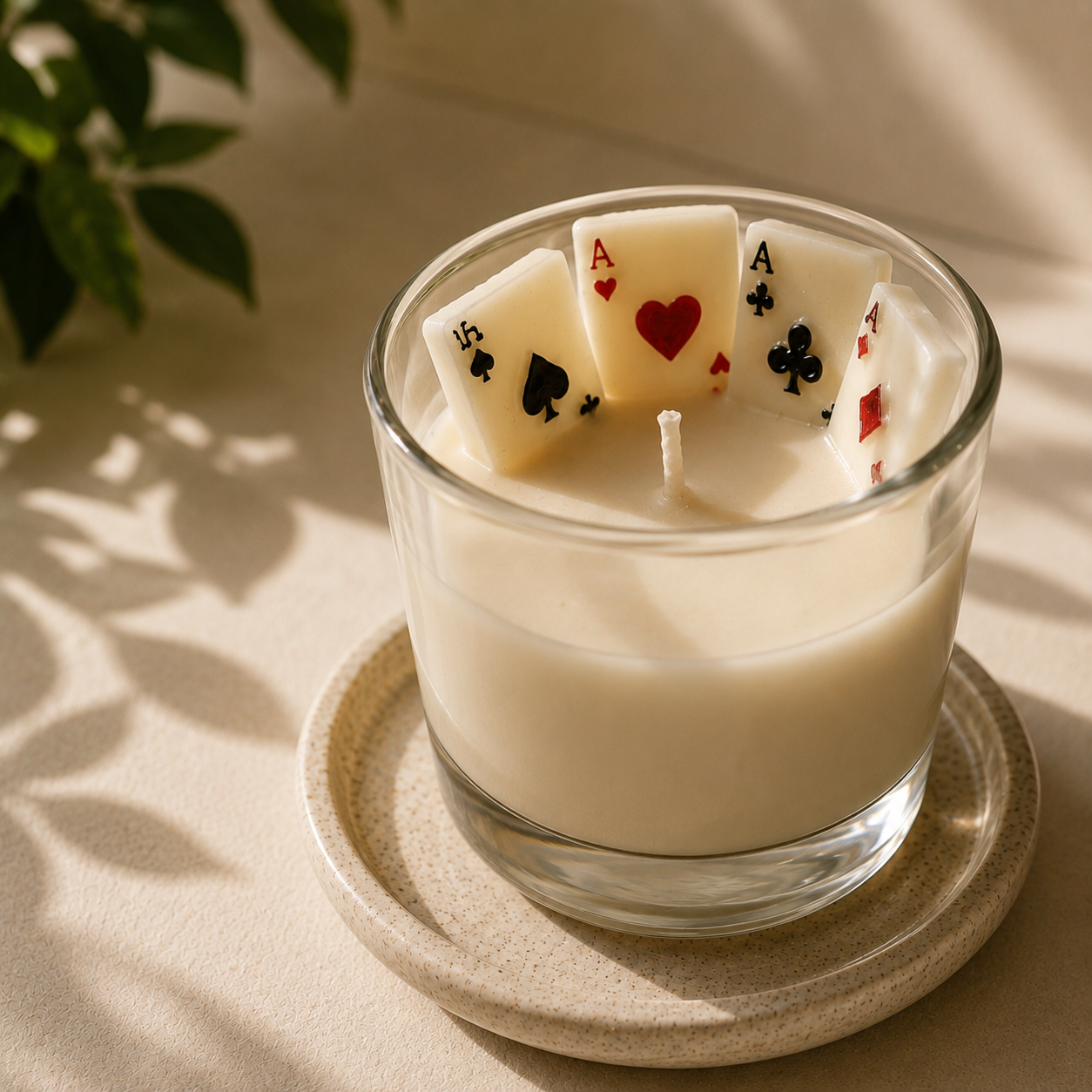 Poker Half Glass Candle