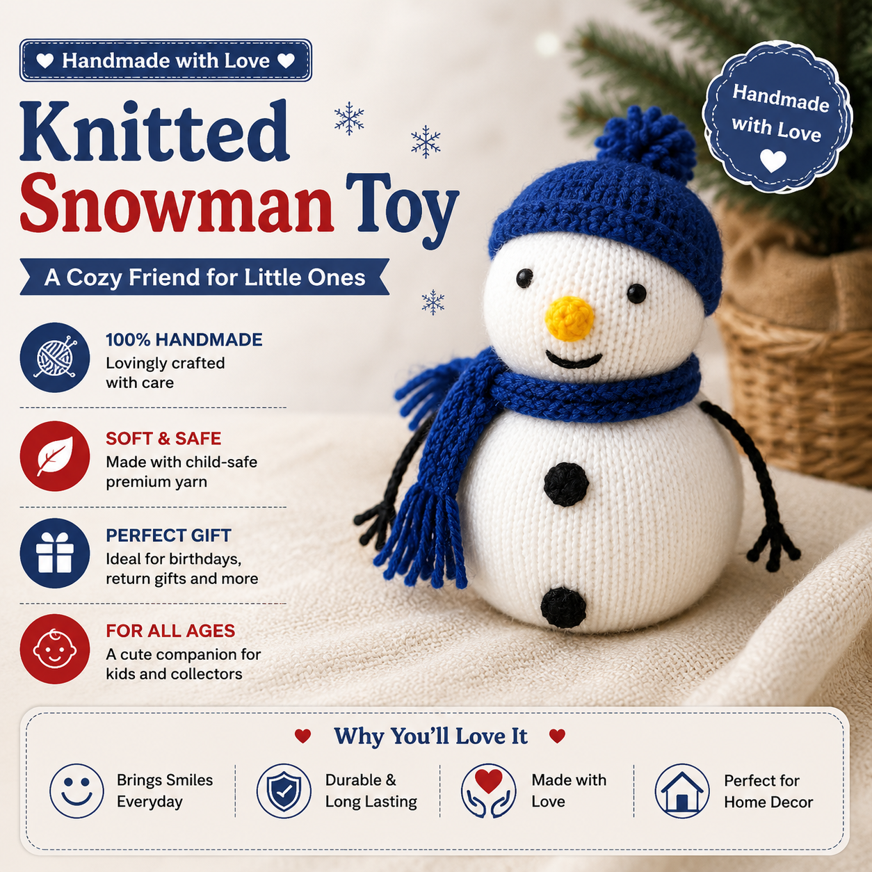 Knitted Snowman Toy image 2